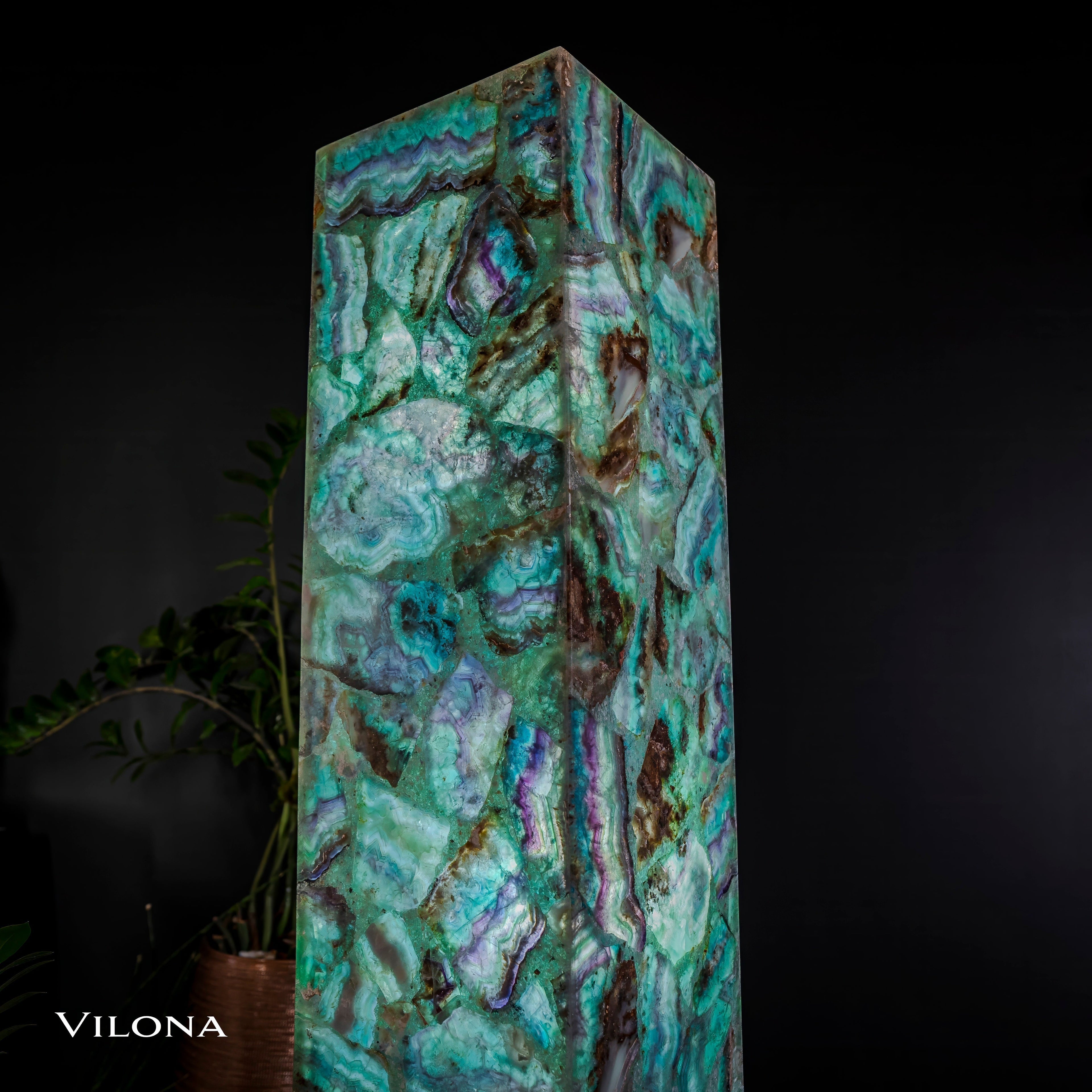 Fluorite Floor Lamp - Medium - 47.5"H x 10"W - Square - 2/19