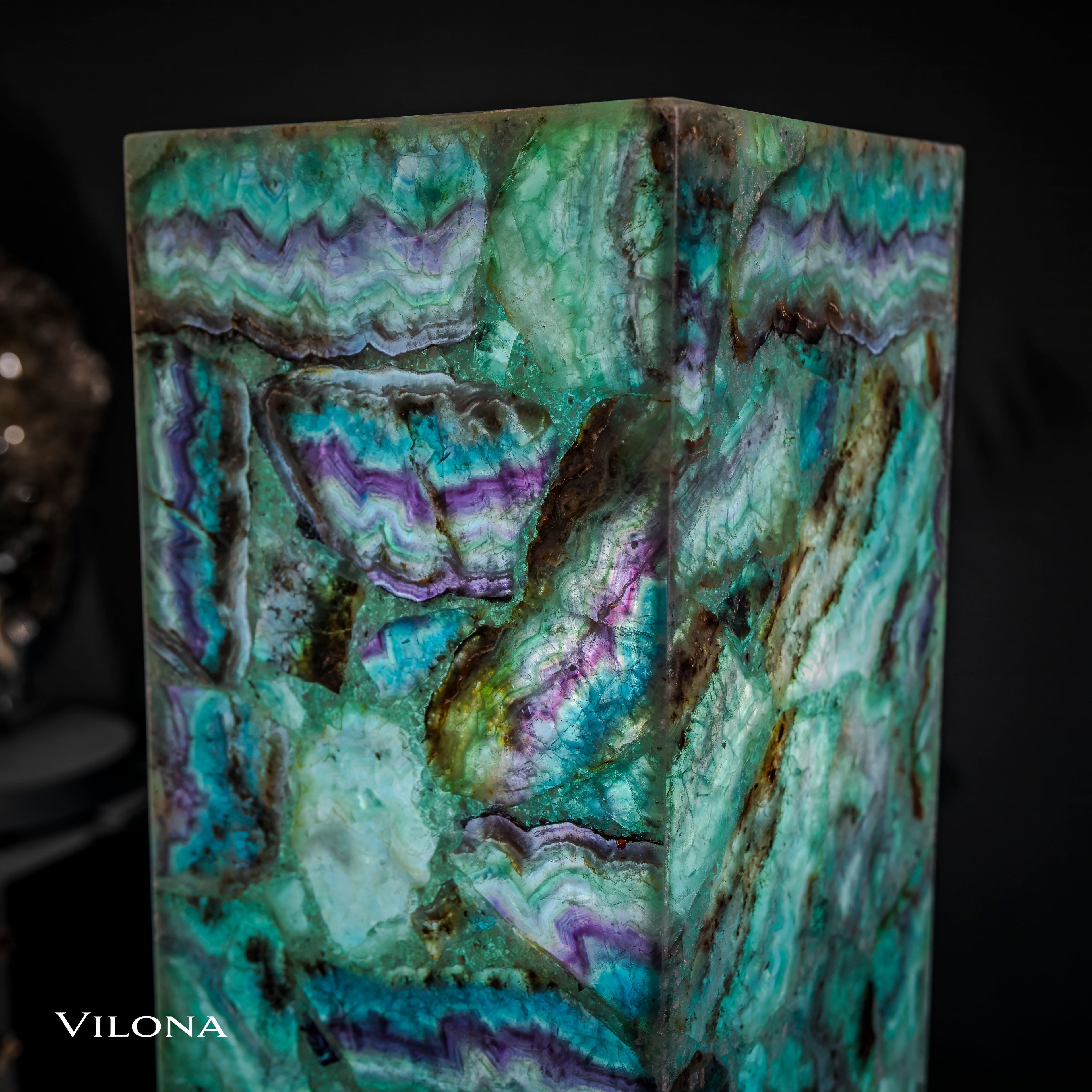Fluorite Floor Lamp - Medium - 47.5"H x 10"W - Square - 2/19