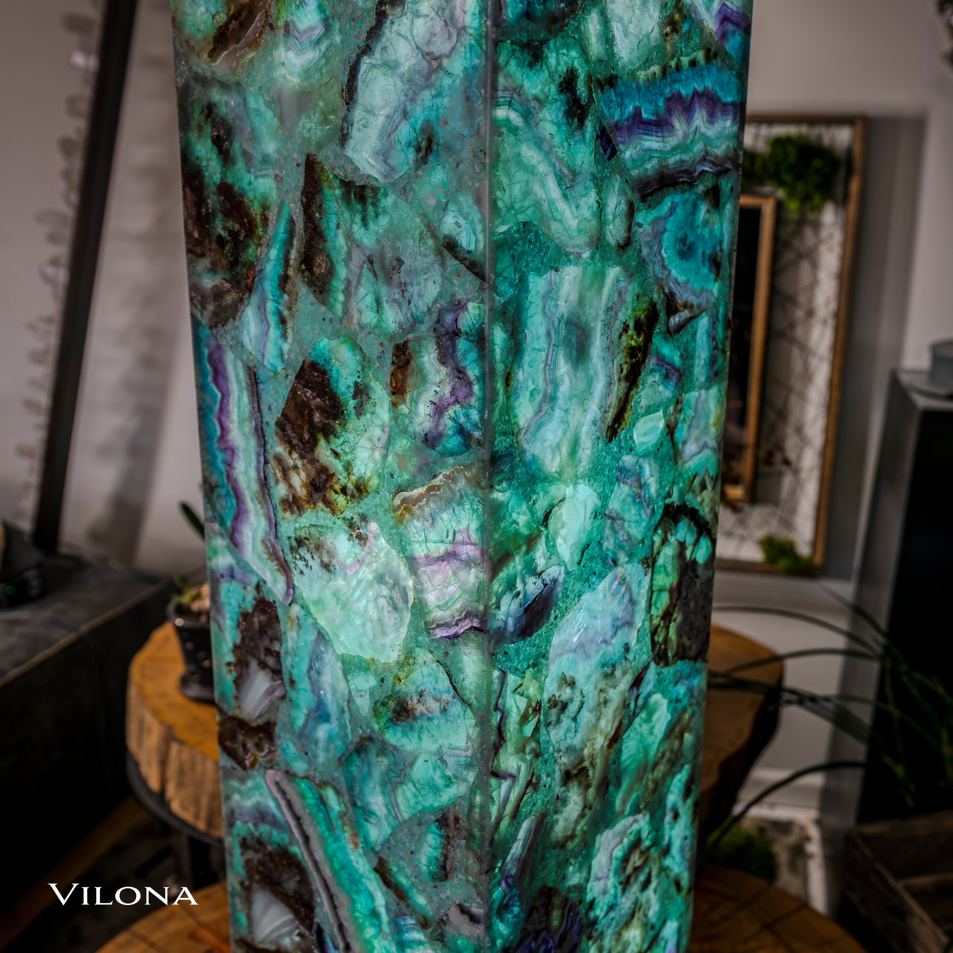 Fluorite Floor Lamp - Medium - 47.5"H x 10"W - Square - 2/19